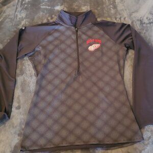 Detroit Red Wings nylon 1/4 zip pull over womens size large new without tags NHL